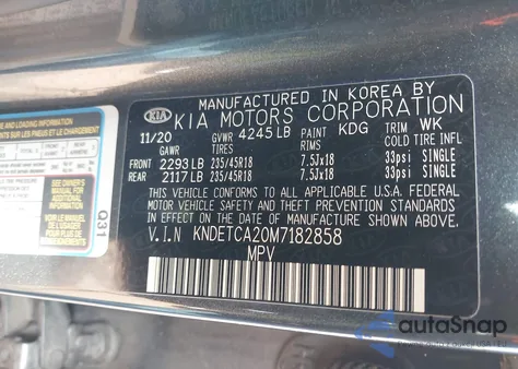 2021 Kia Seltos Sx Turbo из США, поврежденный, VIN KNDETCA20M7182858